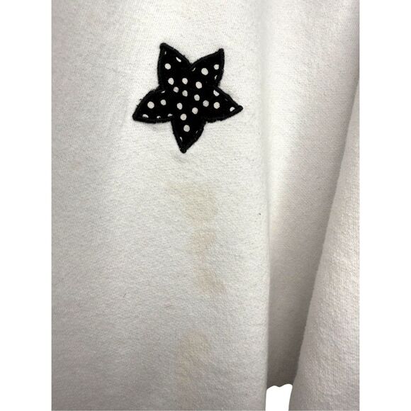 Vintage Jerzees Women’s XL Crewneck Sweatshirt Coquette Polka Dot Bows Stars 90s - Picture 4 of 8